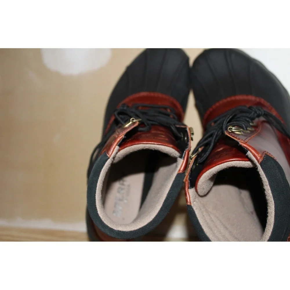 Sperry Top-Sider Avenue Duck Boots Mens 10.5 Brown‎ Black Leather STS10548